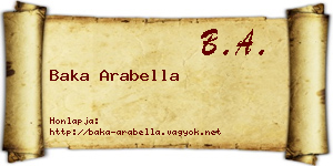 Baka Arabella névjegykártya